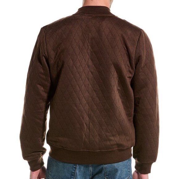 Sovereign Code Brown Diamond Quilted Yale Cardigan - Picture 2 of 2